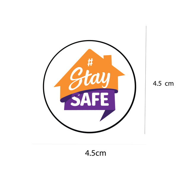 Packing Stay Safe Thank You Stickers Chocolate Box Waterproof Mini Stickers Industrial Packaging( Multicolored ) Pack of 50