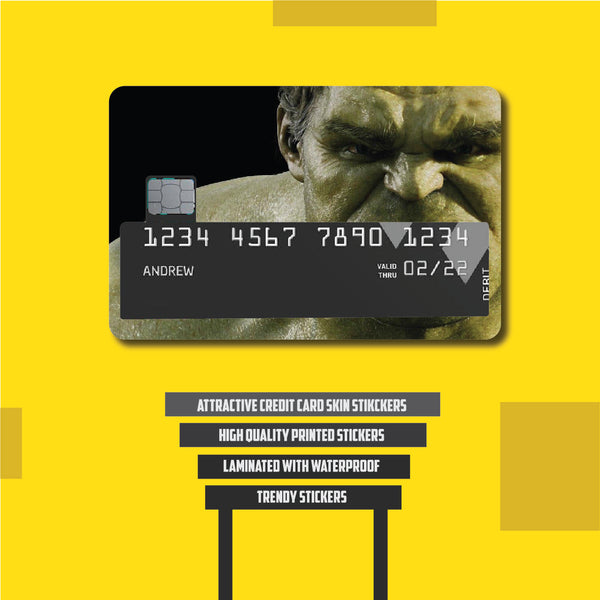 Hulk Theme Printed Credit Card Skin Stickers
