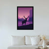 Woopme Deer Scenery Synthetic Wood Wall Hanging Photo Frame for Home, Restuarant,