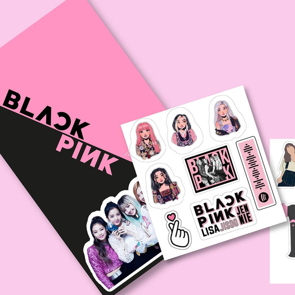 Woopme Black Pink Scrapbook Stickers for Journal | Journal Stickers for Scrapbooking DIY Page Decoration