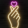 Love Hand Sign Neon Light Strip Wall Kids Girls Bedroom Office LED Art Indoor Home Decoration L X H 7.5 X 16.3 Inches