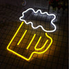 Bar Beer Glass Neon Light Strip for Wall Bar Restaurant Hotels Decoration LED Art Indoor L X H 11 X 13 Inches
