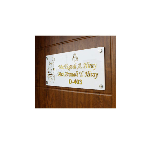 Customized Personalized Acrylic Name Plates Board Design For Home Outdoor Glass Office Hotels Restaurants (16 X 8 inches)