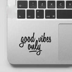 Woopme Good Vibes Only Stickers For Laptop Trackpad L x H 10 x 15 Cms