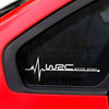 Heart Beat WRC Car Sticker Exterior Vinyl Decal Emblem Windows Sides Bumper Hood L X H 29.5 X 11.5 Cms Pack of 2