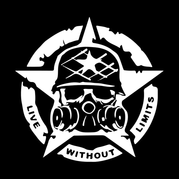 Live Without Limits Military Star Vinyl Bike Decal Sticker for Car Bike Scooter Bullet (11.5x 11.5 cm) Pack of 2