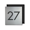Room Door Number Customized Personalized Acrylic Laminated Name Plate Board Design for House Home Office Entrance Outsides Outdoor Rooms Latest Black Silver 10 x 10 Inch