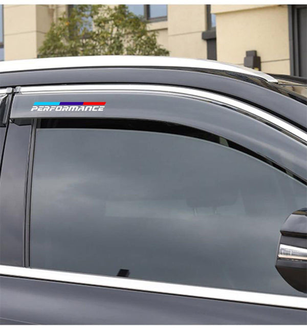4 PCs Performance Car Stickers for Car Visor Rear View Mirror Vinyl Decal L X H 12 X 1.5 Cms