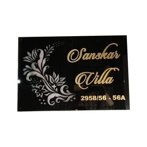 Personalized Name Plates For Home Door Outdoor Customized 3D Name Board House Apartment Glass Door Front 41cm X 21 cm