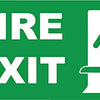 Woopme Fire Exit Printed Sign Sticker Water Proof for Office Industry Business IT Parks Vinyl Signage (Multicoloured) Printed Sign Stickers