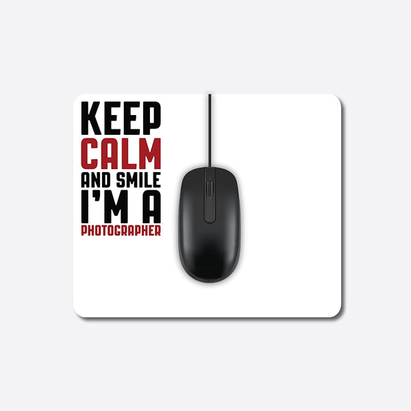 Keep Calm and Smile Quotes Mouse Pad for Laptop PC Desktop Computer Rubber Base Anti Skid Smooth Surface Office Boys Girls Kids Mousepad L x H 24 x 20 CMS