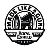 Royal Enfield Made Like Gun Sticker, 0.03 x 4.33 x 4.33 Inches, Black