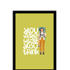 woopme You are What You Think Quotes Motivational Synthetic Wood Wall Hanging Photo Framed Poster Bedroom Living Home Office Wall Frames L x H 9.5...