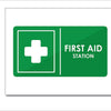 Woopme First Aid Station Printed Sign Sticker Water Proof for Office Industry Business IT Parks Vinyl Signage (Multicoloured) Printed Sign Stickers