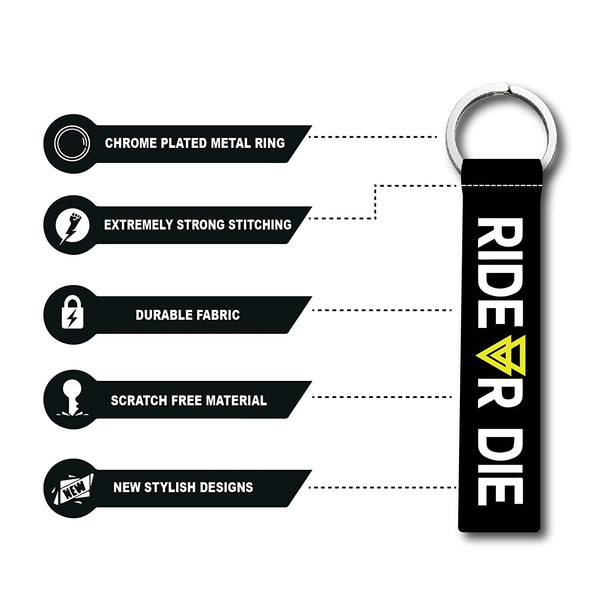 Ride Or Die Lanyard keychain Holder Compatible For All Bikes Car Key Holder Tag Multicolor (6.00 x 1.00 Inch)