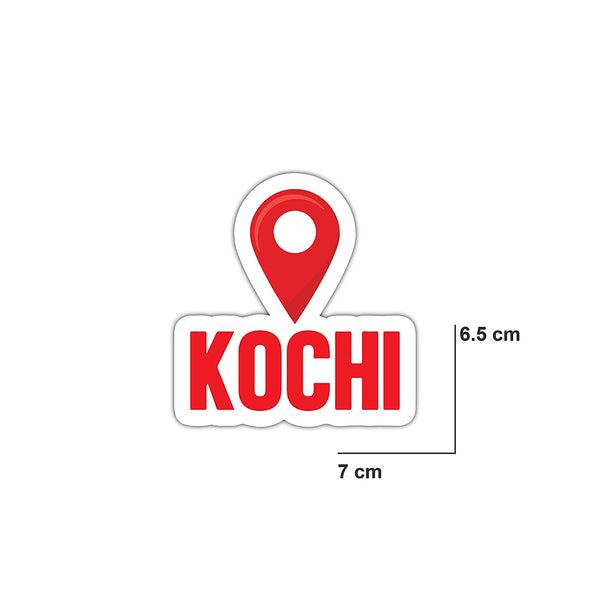 Cochin GPS Location Laptop Stickers for Girls Boys Developers Programmers Vinyl Printed All Laptops Bottles Cars Bikes Stickers ( Multicoloured)