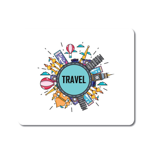 Travel Design Printed Sublimation Mouse Pad Anti Skid Designer Gaming Mouse Pad for Office Home Desktop Laptop Computer Accessories Kids Boys Girls (20 x 24 CMs )