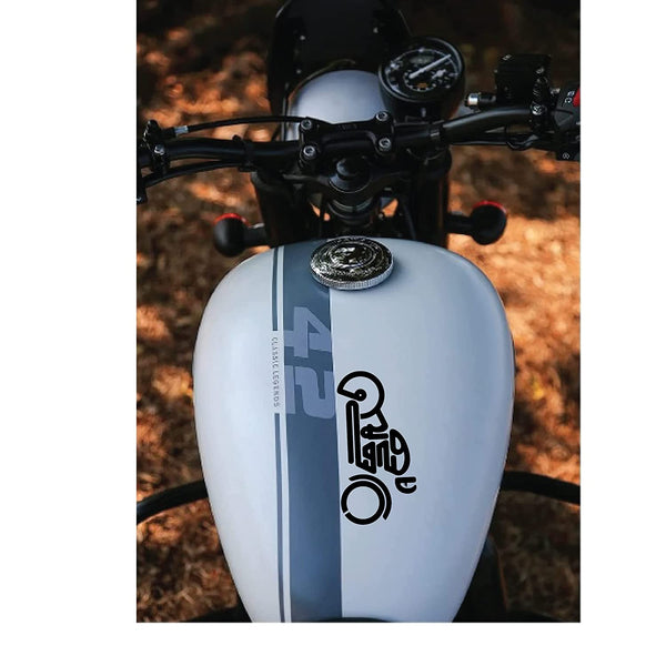 Bike Stickers Compatible with Royal Enfield Sticker Bike Classic 350 Tank Sides Malayalam Bullet Decals L x H 15 x 7.5 Cms