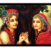 Woopme : Radha Krishna Synthetic Wood Wall Hanging Photo Framed Poster Home Living Room L x H 13 Inches x 9.5 Inches