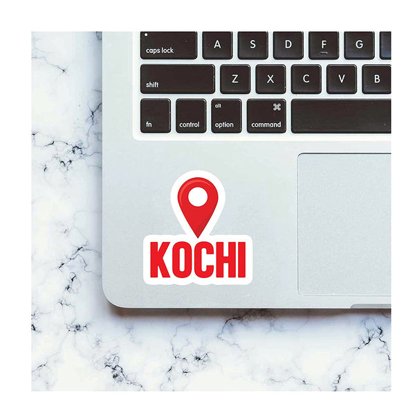 Cochin GPS Location Laptop Stickers for Girls Boys Developers Programmers Vinyl Printed All Laptops Bottles Cars Bikes Stickers ( Multicoloured)