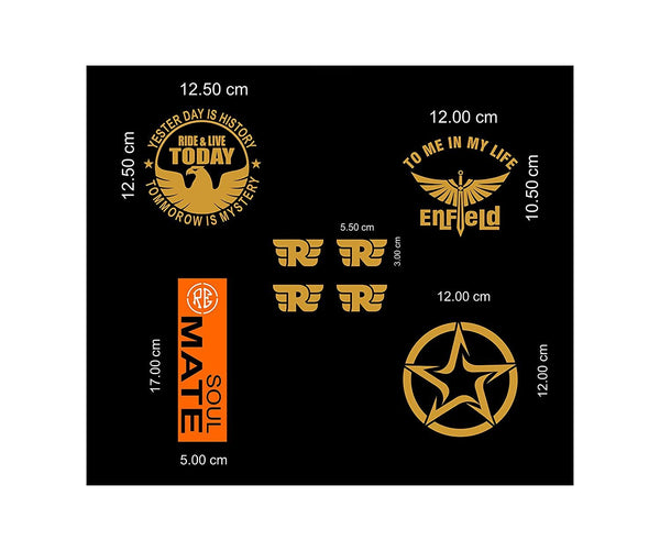 Woopme Customized Royal Enfield Combo Sticker For Side Tank Battery Box