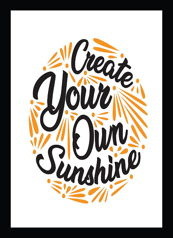 Woopme Create Your Own Sunshine Quotes Synthetic Wood Wall Hanging Photo Frame Poster for Office Living Room Home Bedroom Wall Frames