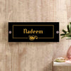 Flamingo Flower Underline Border Personalized Name Plates for Home Door Outdoor Customized Laminated Name Board House Apartment Glass Door Number (31 cm X 13 cm)