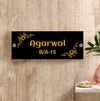 Crown Corner Flower Personalized Name Plates for Home Door Outdoor Customized Laminated Name Board House Apartment Glass Door Number (31 cm X 13 cm)