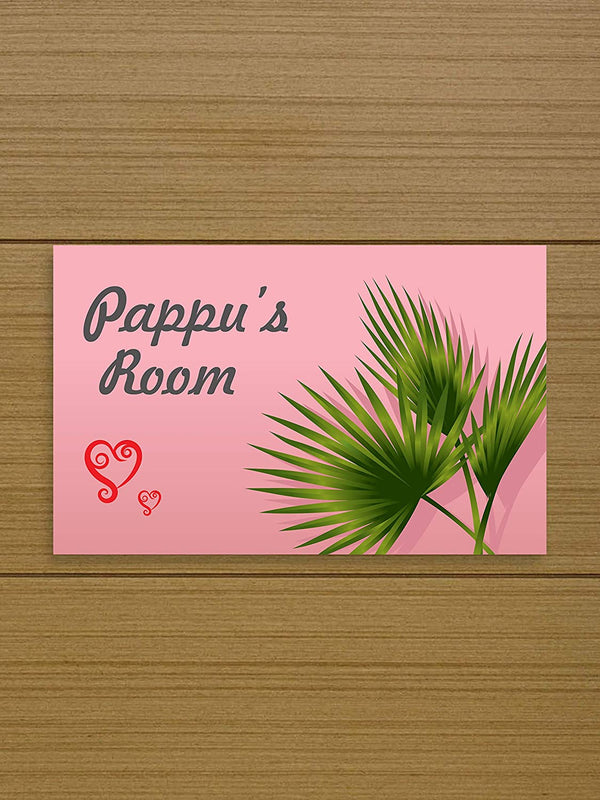 Customized Personalized Kids Name Plate Board Decor for Home Bedroom Girls Boys Outdoor Latest Home Room Outdoor Family Glass Home Outside Door (Leaf)