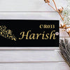 Customized Personalized Acrylic Name Board Plates for Home Outdoor Entrance Home Office Outside House Décor Door Bungalow Clear Gold Black (13 X 6 Inch)