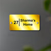 Customized Personalized Acrylic Name Board Plates For Home Outdoor Family Glass Home Office Outside Décor House Door Bungalow Mirror Gold & Black (40X 20 CMS)
