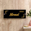 Nirmal Corner Flower Personalized Name Plates for Home Door Outdoor Customized Laminated Name Board House Apartment Glass Door Number (31 cm X 13 cm)