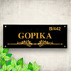 Historical Flower Underline Personalized Name Plates for Home Door Outdoor Customized Laminated Name Board House Apartment Glass Door Number (31 cm X 13 cm)