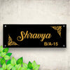 Simple Corner Flower Personalized Name Plates for Home Door Outdoor Customized Laminated Name Board House Apartment Glass Door Number (31 cm X 13 cm)