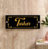 Standard Flower Boarder Tushar Personalized Name Plates for Home Door Outdoor Customized Laminated Name Board House Apartment Glass Door Number (31 cm X 13 cm)