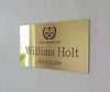 Advocate Customized Acrylic Name Room Number Sign Board Display for House Office Gold Black 12 x 6 Inch