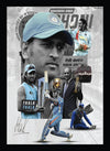 woopme: Synthetic Wood Cricket Best Captain Ms Dhoni Wall Hanging Photo Frame posters (9.5 Inches x 13 Inches)