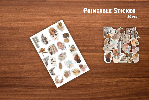 20Pcs Floral Vintage Art Printed Scrapbook Stickers for Notebooks ,Diary, Journal ,Laptop, Mobiles (A4 Size)