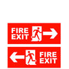 woopme : Fire Exit Sign Board Vinyl With Forex Sheet Pack Of 2