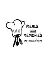 woopme: Meals & Memories Are Made Here Self Adhesive Wall Vinyl Decal Sticker