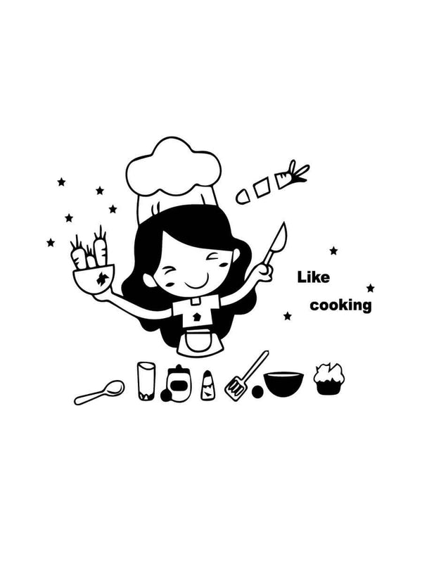 woopme: Like Cooking Self Adhesive Wall Vinyl Decal Sticker For Hotel, Kitchen Wall Sticker woopme 