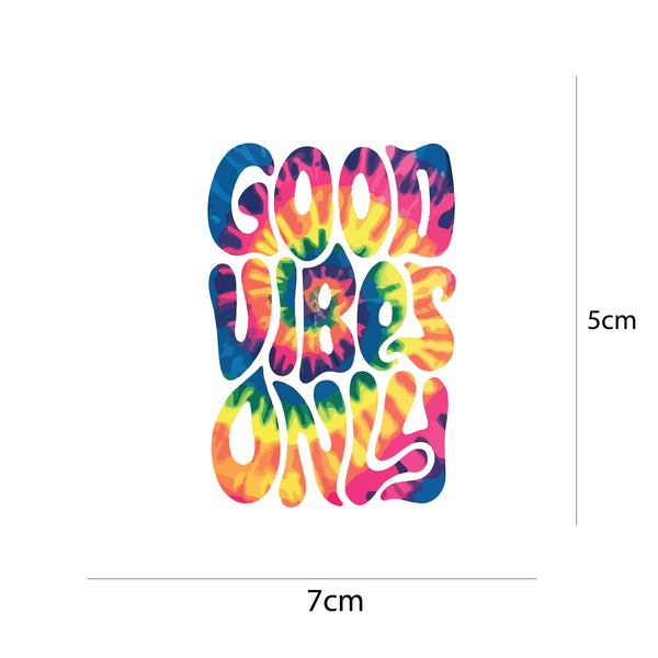 Woopme Good Vibes Only  Text Stickers for Power Bank Waterproof Mini Stickers ( Multicolored )