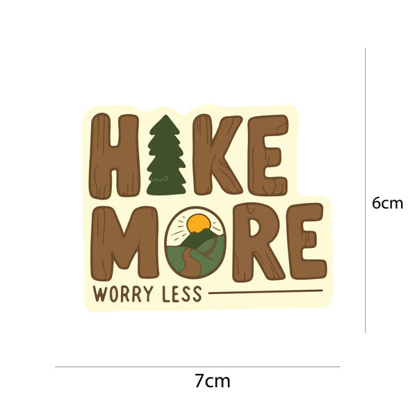 woopme Hike More Worry Less for Power Bank Stickers Laptop Mobile Phone Dairy Water Bottle Car Visor Sticker for Bike Helmet Waterproof Mini Stickers ( Multicolored )