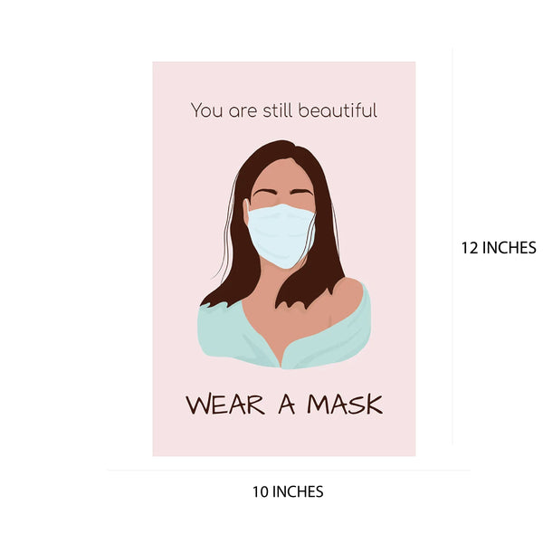 woopme: You are still beautiful with Mask Corona Poster For Public, office, Shops, Hospital, Malls