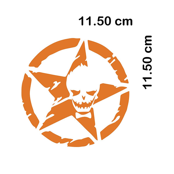 Skull Military Vinyl Bike Sticker Compatible for Royal Enfield Sides Hood