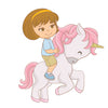 woopme:Girl On Unicorn Wall Stickers Printed Decal For Bedroom, Living Room, Wall Decoration