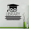 woopme: Books Library Owl Wall Vinyl Decal Education School Wall Sticker Classroom Decals Door StickersVinyl Sticker L X H 58 X 58 cm