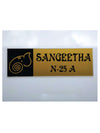 Woopme: Customised Modern Home Laminated Name Plate Acrylic Board For House Outdoor & Indoor Use (Gold, Black)