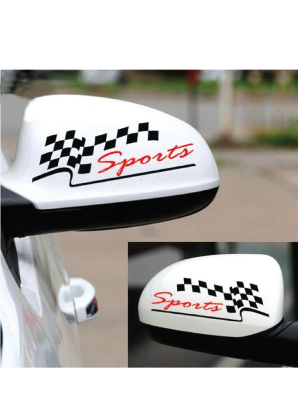 woopme: Check Sports Auto Rear View Mirror Car Sticker For Side