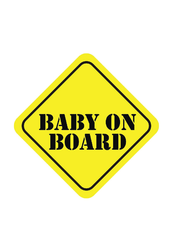 woopme: Baby On Board Background Yellow Windows Car Sticker